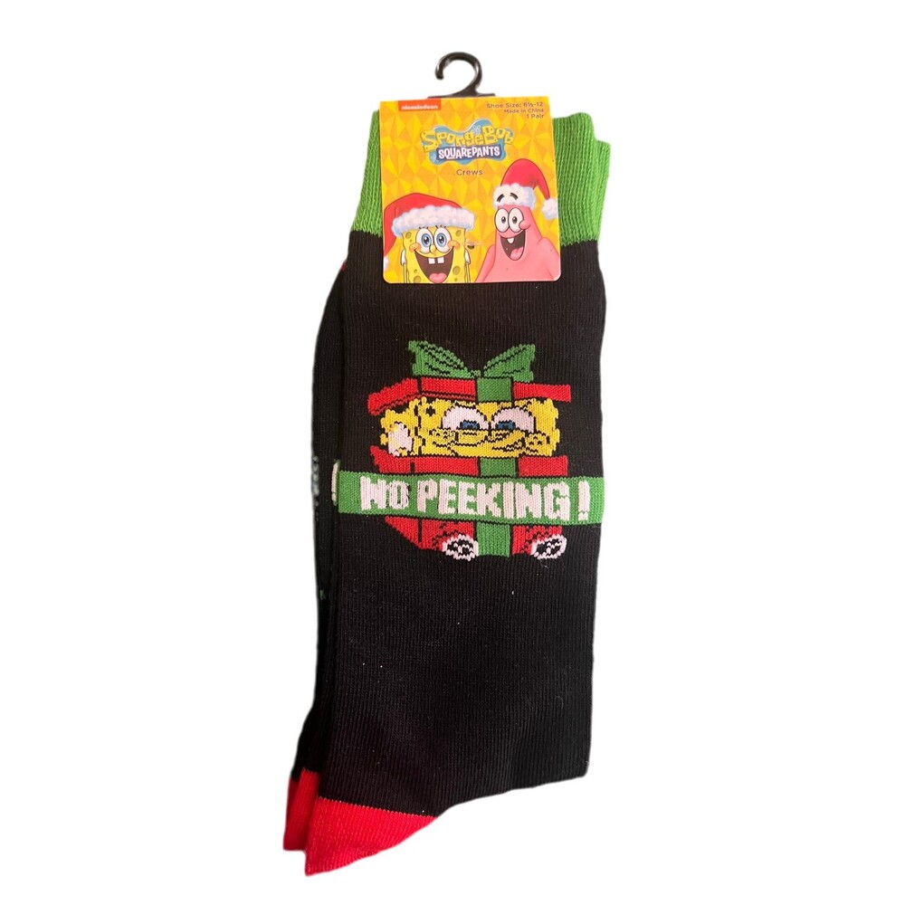 SpongeBOB Squarepants No Peeking Men’s Crew Socks